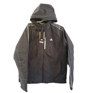 NWT Adidas 3 Stripes Down Filled Parka Men Jacket Black Coat Long XL Slim Fit